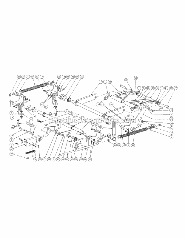 Lift Assembly (2009) Diagram and Parts List for M60-KH 53AH8CT6050 Cub Cadet Sprayer
